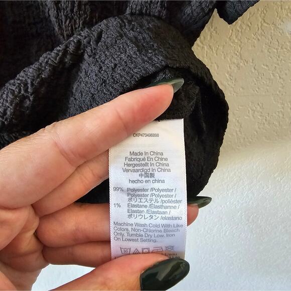 Madewell Black Textured Crop Tee - Picture 4 of 5